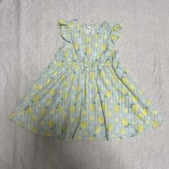 ノースリーブワンピース　120cm レモン　フリル　女の子　夏服　リボン