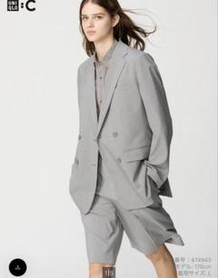 UNIQLO C 感動ダブルジャケット ライトグレー M - メルカリ