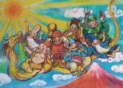 送料無料の商品 招福笑福】A4サイズ 七福神アート - メルカリ 絵画