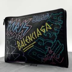 希少　BALENCIAGA クラッチバッグ グラフィティ ブラック レザー 希少✨】BALENCIAGA クラッチバッググラフィティレザーブラック