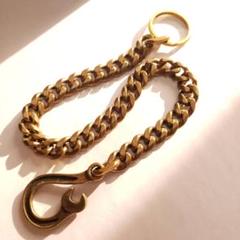 真鍮 ウォレットチェーン キーチェーン スパナ レンチ ブラス リング 喜平