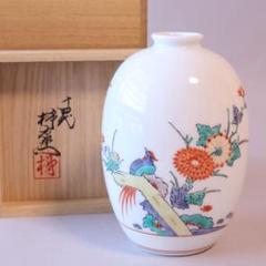 十四代柿右衛門窯絵付師鷹巣作錦色絵川蝉楓文白磁七宝彫三ツ足大香炉　未使用　最上作 十四代柿右衛門窯絵付師鷹巣作錦色絵川蝉楓文白磁七宝彫三ツ足大