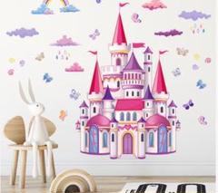 新品未使用 ウォールステッカー 壁紙シール キッズ 子供部屋 お城 プリンセス