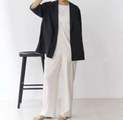 第一ネット lien イエナ 美品 シルク 黒 24ss クロップドスリーブジャケット ジャケット・アウター