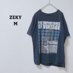 ZEKY　Tシャツ　カットソー　半袖　ヴィンテージ　プリント　英字　綿100 M