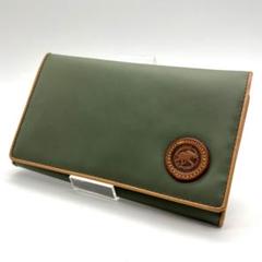 ✨極美品✨ハンティングワールド　財布　長財布　二つ折り　バチュークロス　カーキ ハンティングワールド HUNTING WORLD 財布 長財布 二つ折り長