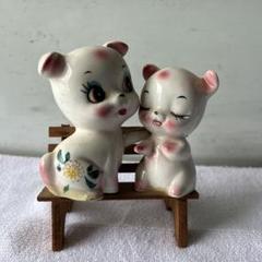 レア 昭和レトロ 猫 ねこ ネコ ピンクねこ 陶器 置物 置き物