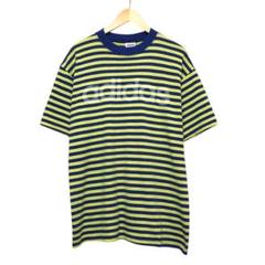 90s アディダス　ビンテージ半袖ボーダーTシャツ　USA製 デカロゴ