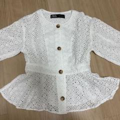 ZARA トップス オフホワイト カットワークエンブロイダリー カーディガン