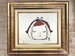 【 奈良美智 『女の子』 】　肉筆油彩　キャンバスF3額装　　　M0424C 独創的 奈良美智 M0424C キャンバスF3額装 肉筆油彩 】 『女の子