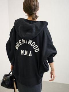 良品❗️【FRAMeWORK】プルオーバー薄手パーカー (F) 黒 千葉彗太×KANGOL REWARDコラボ プルオーバーパーカー