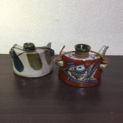 琉球 沖縄 壺屋焼 【故】新垣勲作 赤絵の鳥 魚紋 やちむん ヤチムン 線彫