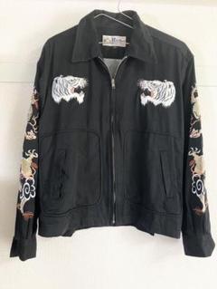 激レア　Humber リバーシブル スカジャン　虎　龍　鷹　ネイビー　ブラック 楽天市場】鷹虎龍刺繍サテン/別珍リバーシブルスカジャン JSKJ