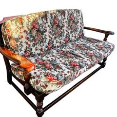 【美品】白川家具　飛騨高山　二人がけソファ　高級　　カリモク風