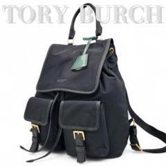 TORY BURCH リュック バックパック ペリー ナイロン ロゴチャーム 黒