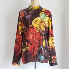 送料無料の通販 総シルク ☆ renoma レノマ 総柄 花柄 長袖 日本製 38 ブラウス シャツ+ブラウス(長袖+七分)