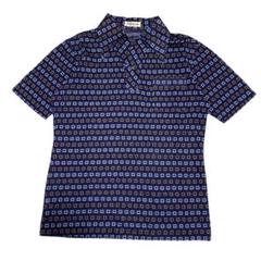 70s vintage 半袖　柄シャツ　開襟　メンズM デカ襟　古着　個性派