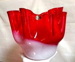 珍品　昭和レトロ　マルティグラス　ガラスの花と花瓶　飾り　オブジェ　インテリア 326ca6ce38f46e34ddf6723164d896