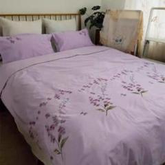 布団４点セット100%綿精美刺繍ロマンティック紫色