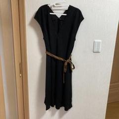 ZARA ノースリーブ ブラックワンピース ベルト付き