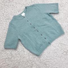 《 H&M エイチアンドエム 》160 /88A 半袖 ニット ボタン グリーン