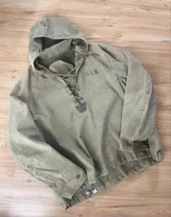 40s USNAVY レインパーカー　後期型　Mサイズ 40年代 40s アメリカ軍 米軍 海軍 ミリタリー カーキ プル