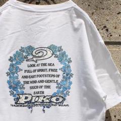 90's PIKO "エモい"ロゴ入り シングルステッチ 古着 白 Tシャツ