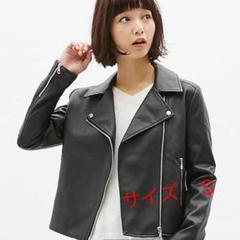 GU ジーユー フェイクレザー ライダースジャケット S
