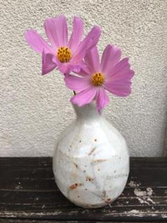 【中島一耀　志野　花生　共箱　花瓶】 志野焼　骨董　アンティーク　インテリア 中島一耀 志野 花生 共箱 花瓶】 志野焼 骨董 アンティーク