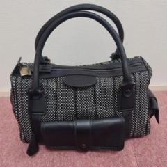 希少●TOD'S トッズ ミニボストン パドロックシルバー金具 イントレチャート