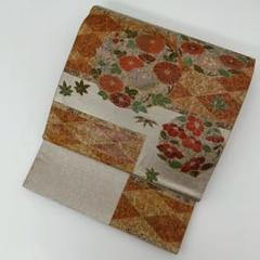 袋帯 螺鈿箔 花柄 華やかな花柄 素敵なデザイン お太鼓柄 正絹 T-6598 袋帯 螺鈿箔 花柄 華やかな花柄 素敵なデザイン お太鼓柄 正絹 T