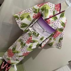 初めての二部式浴衣リメイク(^^)白地に紫陽花☆タグ付き既製品から作成☆ 初めての二部式浴衣リメイク(^^)白地に紫陽花☆タグ付き既製品