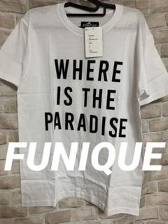新品◆メンズ◆FUNIQUE◆ロゴプリントＴシャツ◆白◆ホワイト◆M◆日本製