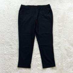 r2654【レギンスパンツ】LL 黒 よく伸びる カジュアル つるつる生地 薄手