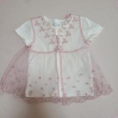 【美品】アトリエまりこ淡いピンクレースのチュニック セール】フラワーレースチュニック（チュニック）｜sense of