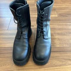 ‼️★レザー ジッパー付きブーツ 黒★‼️ 黒レザーショートブーツ ジッパー付き - メルカリ