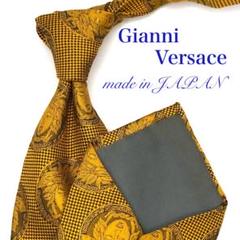 美品　ジャンニヴェルサーチ　ネクタイ　青・金　バロック柄　派手　シルクジャガード Gianni Versace - ✨美品✨ ヴェルサーチ ネクタイ 光沢 高級