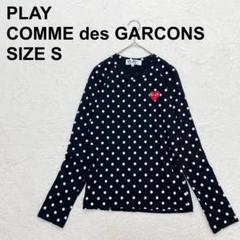 PLAY COMME des GARÇONS ドット柄長袖トップス XS 美品 プレイコムデギャルソン ドット柄長袖カットソートップス/AZ
