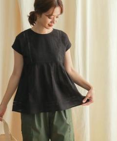 極美品✨　黒❤️　アーバンリサーチドアーズ　ピンタックレースフレンチブラウス