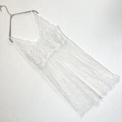《セレクトモカ》【フリー】キャミワンピース 総レース 白 重ね着 肩ひも調節可能