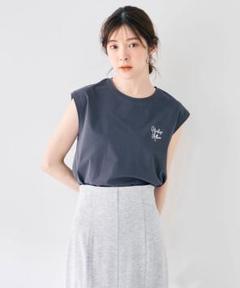 COCO DEALフレンチスリーブロゴＴシャツ　グレー