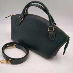 ☆美品 ゴールドファイル グリーン 2way ハンドバッグ