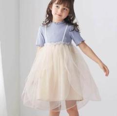 花びらチュールレイヤードワンピース