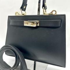 【美品】オウレンティ ハンドバッグ　レザー　シボ革　ブラック　シルバー金具 AULENTTI オウレンティ ハンドバッグ GF D371 PA レディース