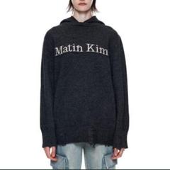 【未着用・美品】Matin Kim 完売パーカー　チャコールグレー　サイズF 楽天市場】【正規品】 MATIN KIM パーカー フーディ OBLIQUE