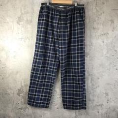 A4758古着　パジャマパンツ　チェック　藍　黒　白　90s Y2K