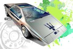 【額入り2Lイラスト】Maserati Boomerang 1971