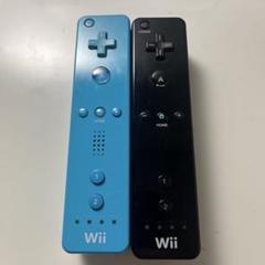 wiiリモコン ブラック 水色 2点セット
