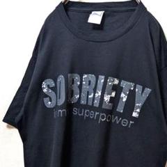 ポート&カンパニーSOBRIETYイズマイスーパーパワー Tシャツ黒L古着