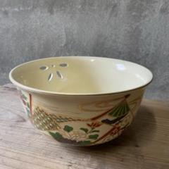 正規品販売！ 骨董 茶道具 茶器 茶道 菓子鉢【m1328 透かし レトロ 大鉢 工芸品